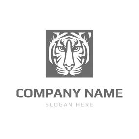 Logo Du Tigre Frame and Tiger Head logo design
