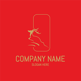 中国人のロゴ Frame Deer Simple Chinese logo design