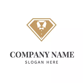 Collar Logo Frame Diamond Suit Male logo design