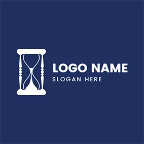 沙漏 Logo Frame Rectangle Hourglass Outline logo design