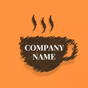 Hat Logo Freehand Sketching and Coffee logo design
