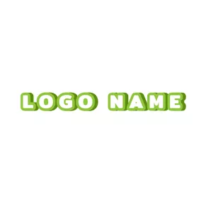 フェイスブックのロゴ Fresh Green Outlined Wordart logo design