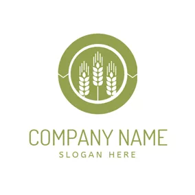 Logótipo Casual Fresh Green Wheat logo design