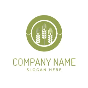 小麦ロゴ Fresh Green Wheat logo design