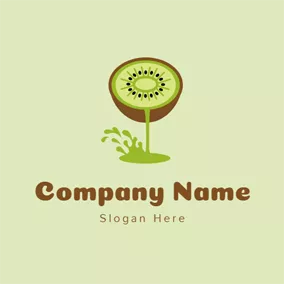 Organic Logo Fresh Juice and Kiwi logo design