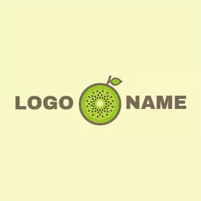獼猴桃logo Fresh Kiwi Slice logo design
