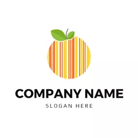 代码logo Fresh Leaf and Barcode Fruit logo design