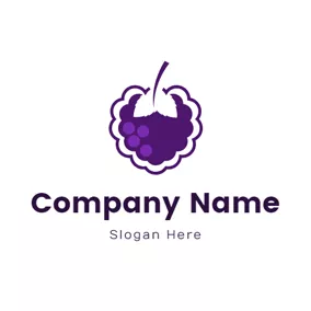 ドリンクのロゴ Fresh Mulberry Icon logo design