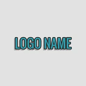 Name Logo Fruity Blue and Black Cool Text logo design