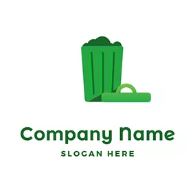 環境ロゴ Full Trash Can logo design