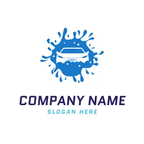 Droplet Logo Full Water Spray and Car logo design