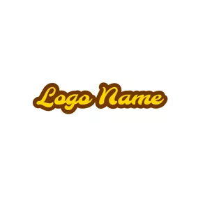 Logótipo Do Facebook Funny Yellow and Brown Font logo design