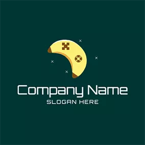 Joystick Logo Gamepad Sign Banana logo design