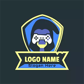 Ghost Logo Gaming Handle Clown Comical logo design