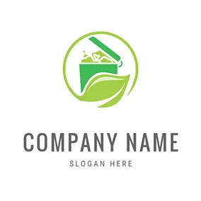 Container Logo Garbage Can With Trash logo design