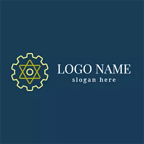羊ロゴ Gear and Hexagram logo design