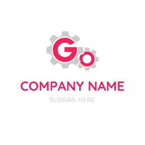 Pink Logo Gear and Letter G O logo design