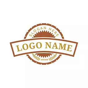 工芸品　ロゴ Gear Badge and Banner logo design