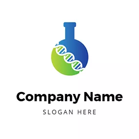 Bottle Logo Gene Flask Experiment logo design