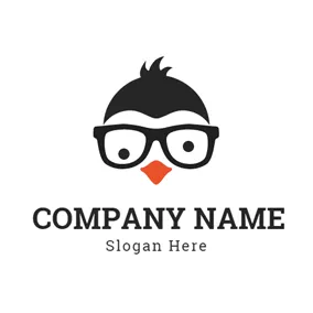 企鹅 Logo Gentle and Literate Penguin Face logo design
