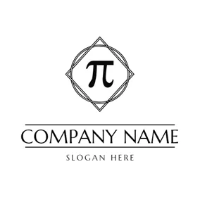 数学ロゴ Geometric Figure and Pi logo design