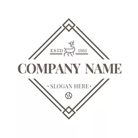 Deer Logo Geometric Rhombus Stamp logo design