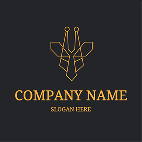 几何Logo Geometric Shape Giraffe Profile logo design