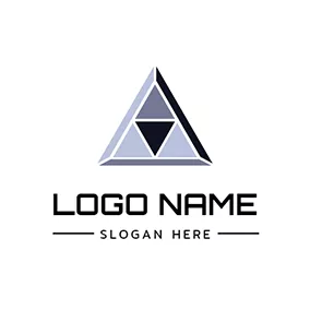 Bin Logo Geometric Triangle Combined Pyramid logo design