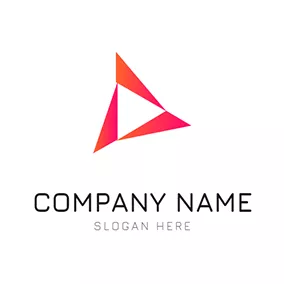 Logótipo De Anúncio Geometric Triangle Simple Advertising logo design