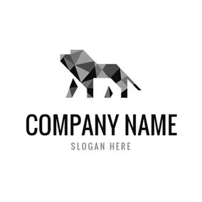 Brave Logo Geometrical and Simple Lion logo design