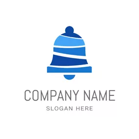 Logotipo De Campana Geometrical Blue Bell logo design