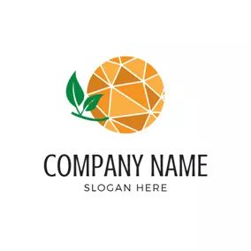 多边形 Logo Geometrical Orange and Polygon logo design