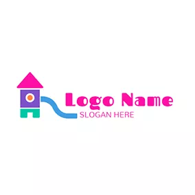 播放 Logo Geometrical Playground logo design