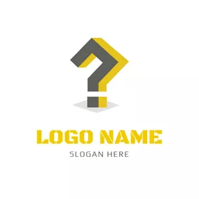 回答のロゴ Geometrical Question Mark Icon logo design