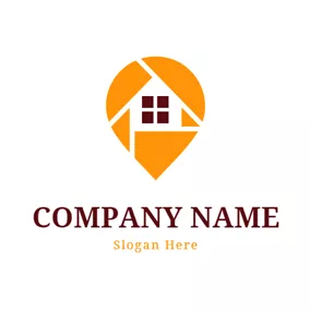地址 Logo Geometrical Window and Location logo design