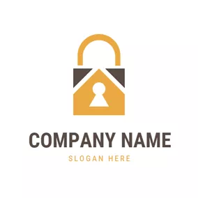 Corporate Logo Geometrical Yellow Lock Icon logo design
