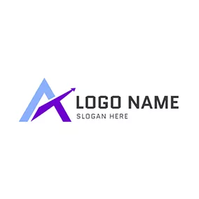 Increase Logo Geometry Triangular Letter A and T logo design