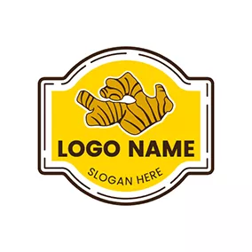 Logótipo De Cozinha Ginger Icon Banner logo design