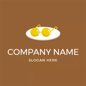 Plate Logo Glasses Shape and Egg logo design