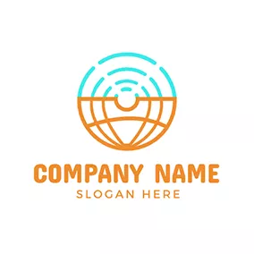 High Tech Logo Global Internet Line Online logo design