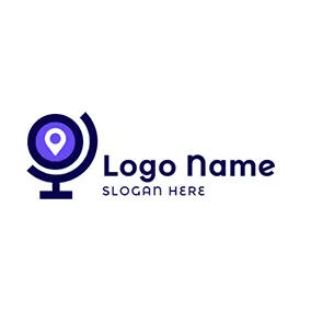 地理 Logo Globe and Location logo design