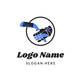 Logótipo Chave Glove and Hockey Stick logo design