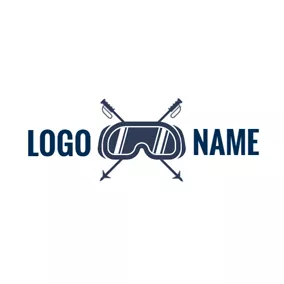 Goggle Logo Goggle and Cross Alpenstock logo design