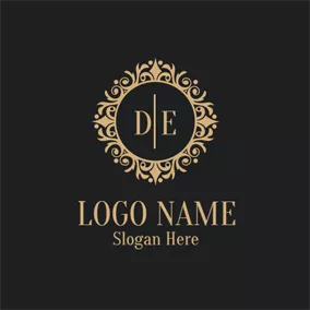 Marriage Logo Golden and Black Mirror logo design