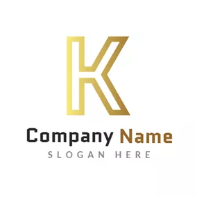 金色 Logo Golden and Brilliant Letter K logo design
