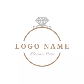 Logótipo De Noiva Golden and Silver Ring logo design