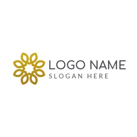 Jasmine Logo Golden and White Flower logo design