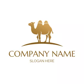 沙漠 Logo Golden and Yellow Camel logo design