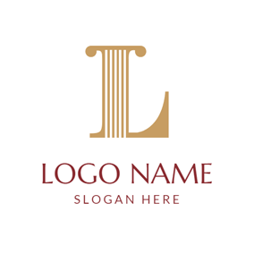 Golden Capital Letter L logo design