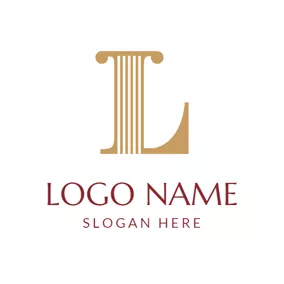 Logotipo Casual Golden Capital Letter L logo design